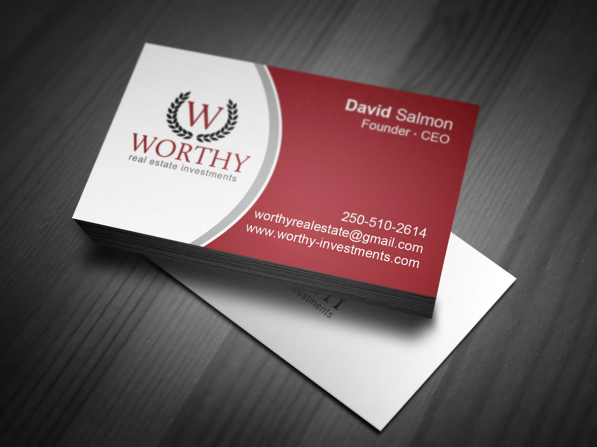 Worthy Real Estate Investments Business Cards